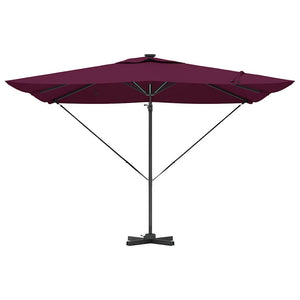 Parasoll med LED -remsljus Bordeaux Röd 286 x 284 x 270 cm