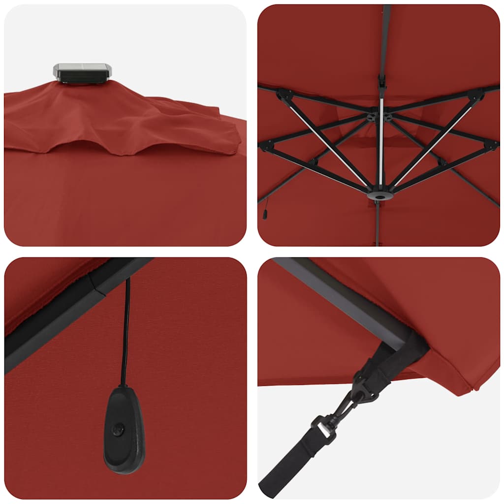 Parasoll Terracotta 286 x 284 x 270 cm Aluminium och Polyester