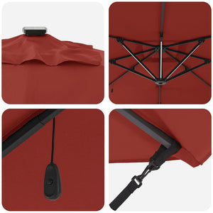 Parasoll Terracotta 286 x 284 x 270 cm Aluminium och Polyester