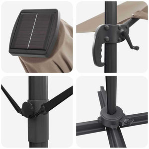 Parasoll Taupe 352 x 251 x 265 cm Polyester och aluminium