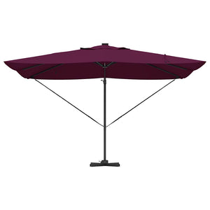 Parasoll med LED -remsljus Bordeaux Röd 352 x 251 x 265 cm