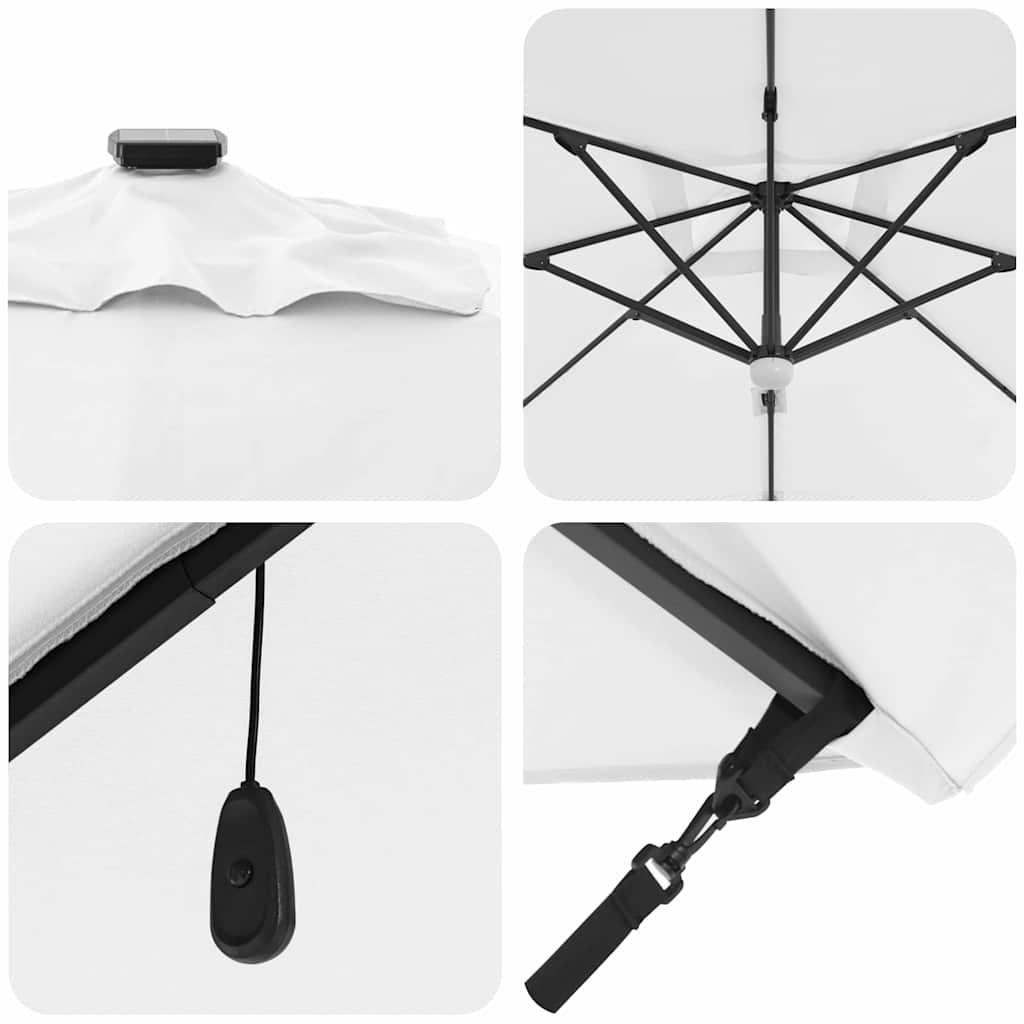 Roma Parasol Beige 286 x 284 x 270 cm Aluminium och Polyester