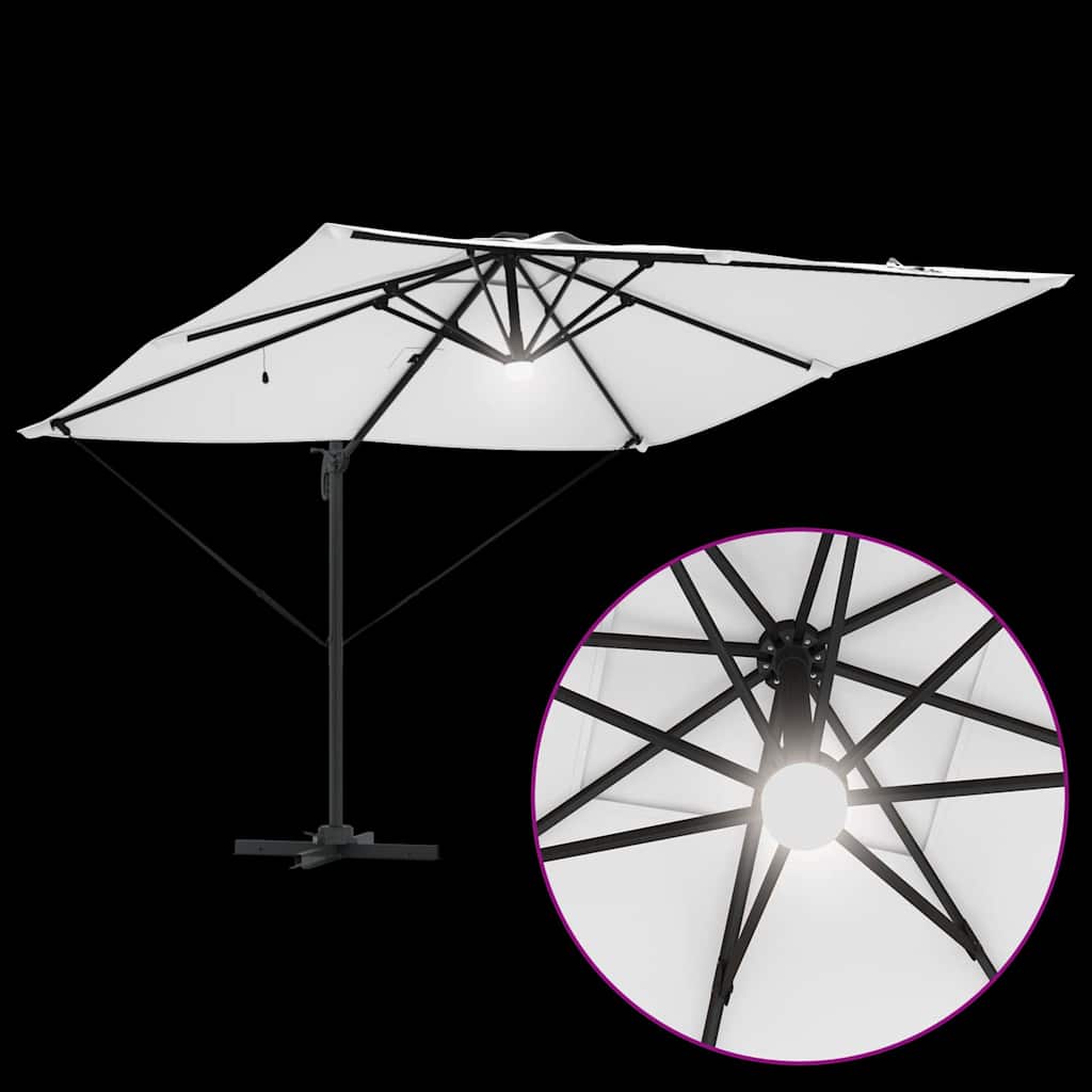 Roma Parasol Beige 286 x 284 x 270 cm Aluminium och Polyester