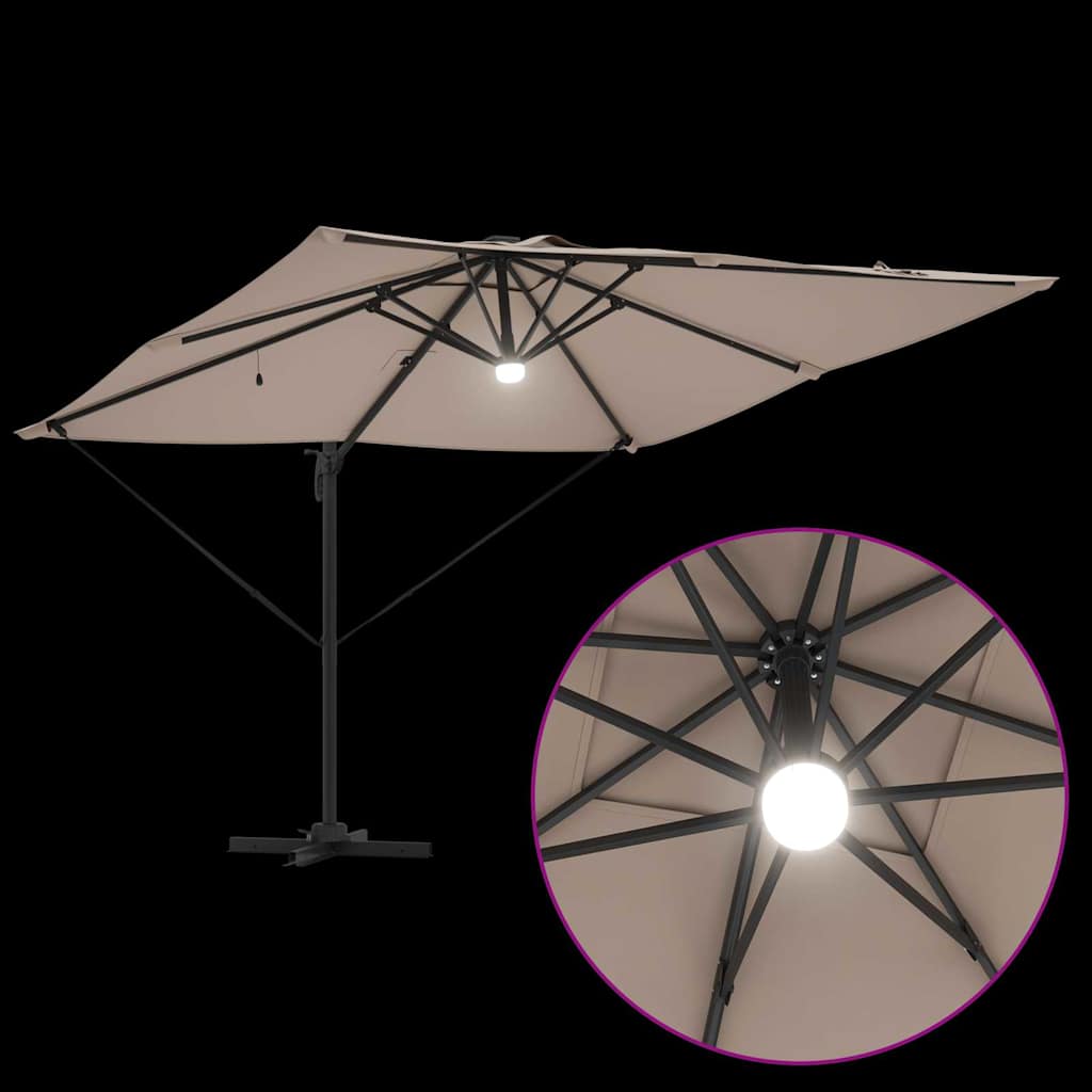 Roma Parasol Taupe 286 x 284 x 270 cm Aluminium och Polyester