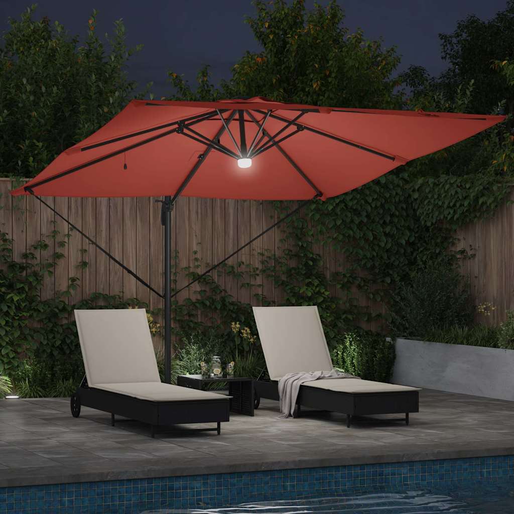 Roma Parasol Röd 286 x 284 x 270 cm Aluminium och Polyester