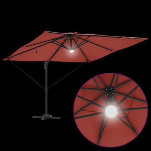 Roma Parasol Röd 286 x 284 x 270 cm Aluminium och Polyester