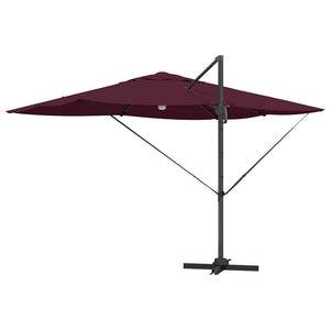 Parasoll med LED -remsljus Bordeaux Röd 351 x 250 x 253 cm