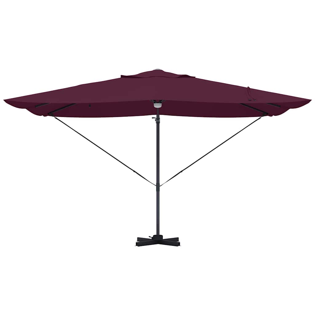 Parasoll med LED -remsljus Bordeaux Röd 351 x 250 x 253 cm