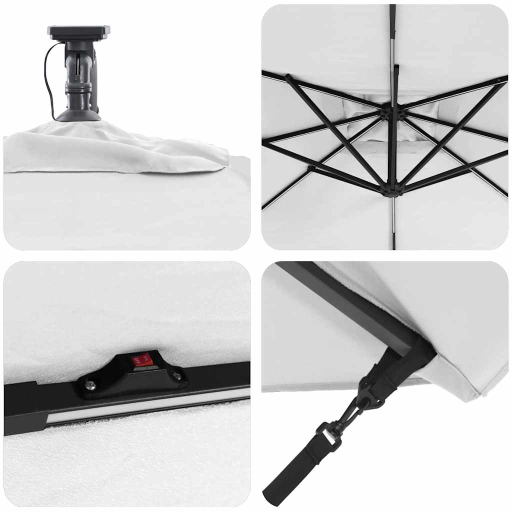 Cantilever bananparasol Sand 249 x 249 x 250 cm