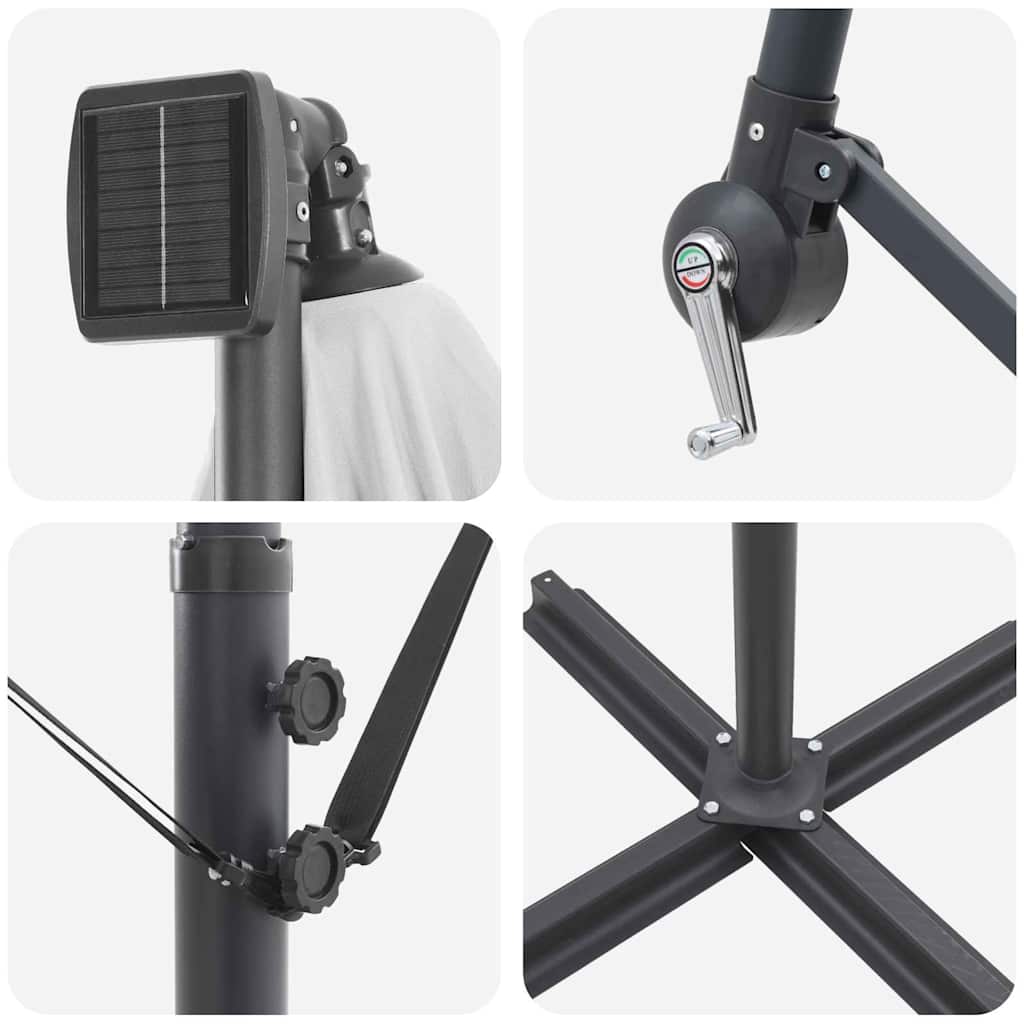 Cantilever bananparasol Sand 249 x 249 x 250 cm