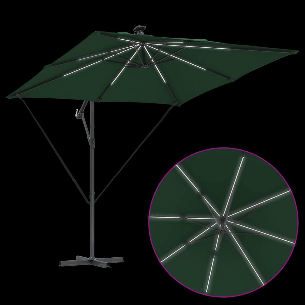 Cantilever bananparasol Grön 249 x 249 x 250 cm