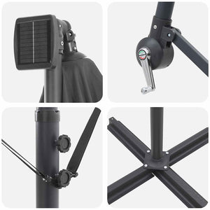 Cantilever bananparasol Antracit 249 x 249 x 250 cm