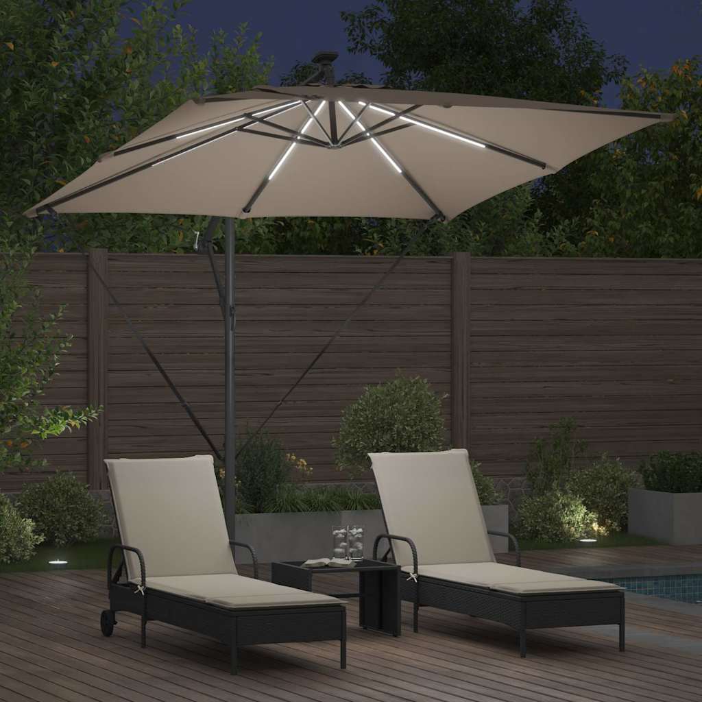 Cantilever bananparasol Taupe 249 x 249 x 250 cm