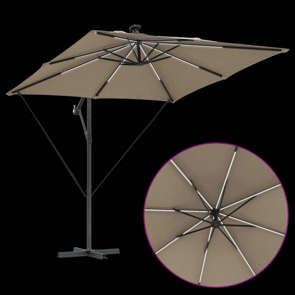 Cantilever bananparasol Taupe 249 x 249 x 250 cm