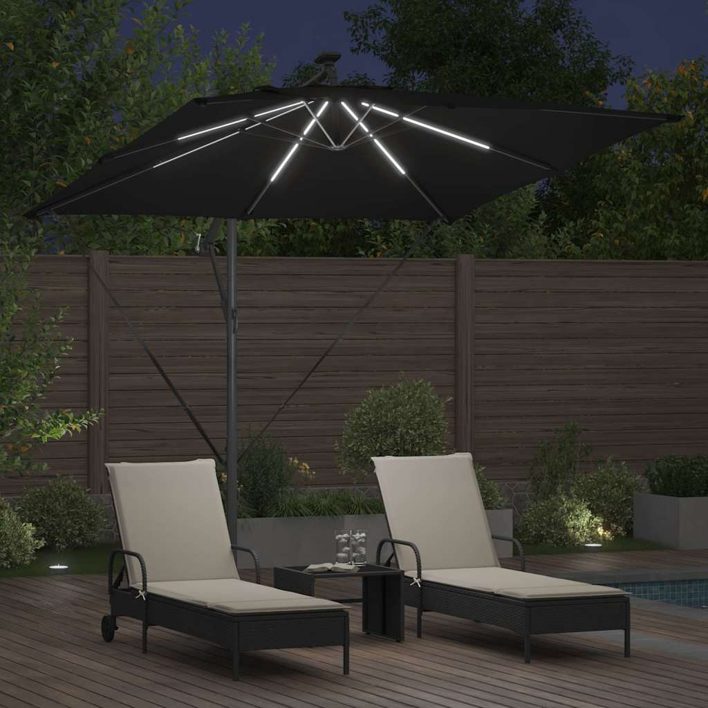 Cantilever bananparasol Svart 249 x 249 x 250 cm