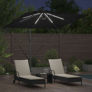 Cantilever bananparasol Svart 249 x 249 x 250 cm