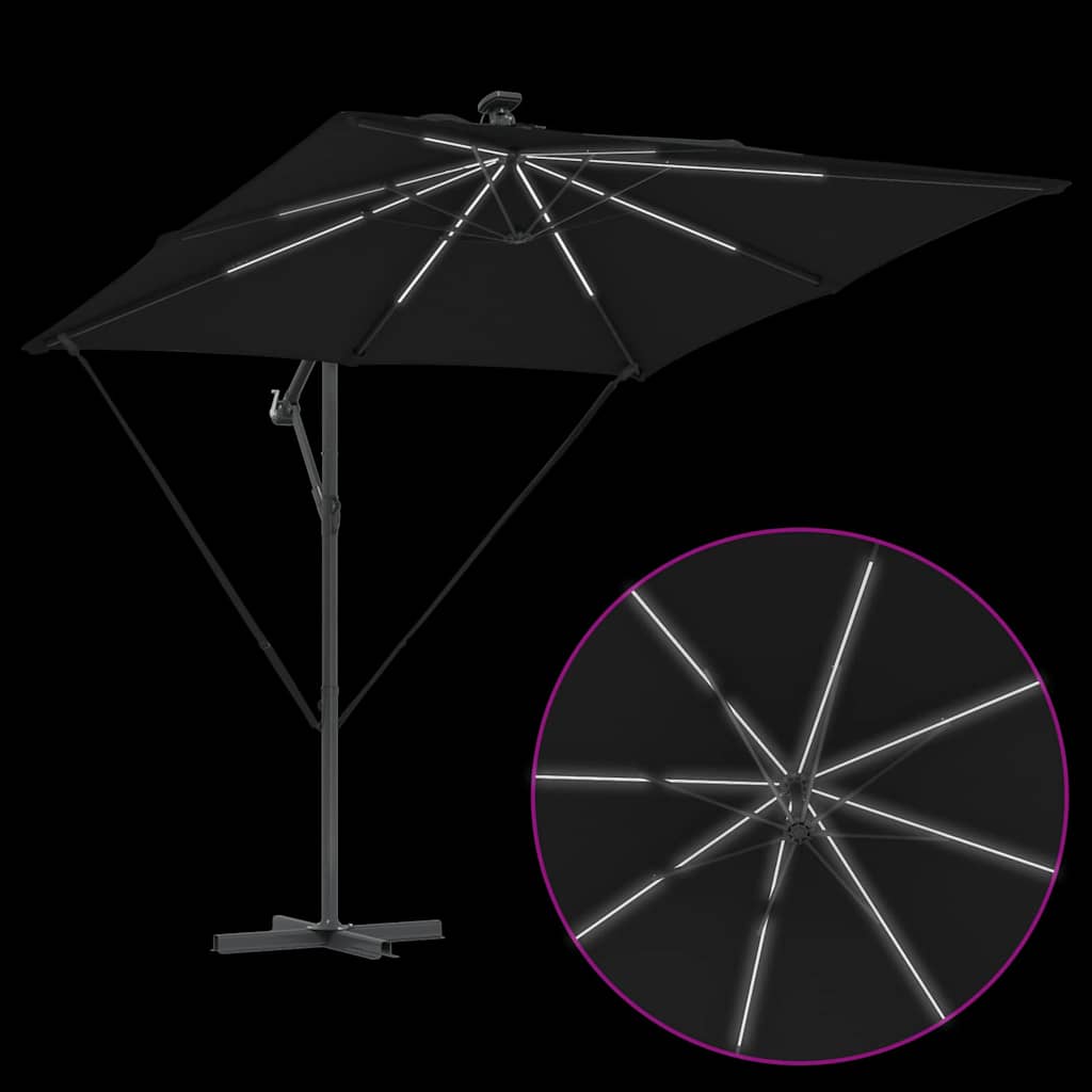Cantilever bananparasol Svart 249 x 249 x 250 cm