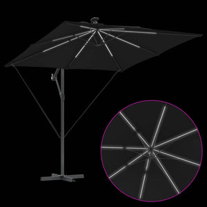 Cantilever bananparasol Svart 249 x 249 x 250 cm