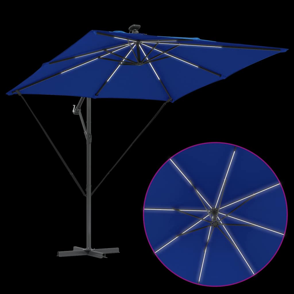 Cantilever bananparasol Blå 249 x 249 x 250 cm