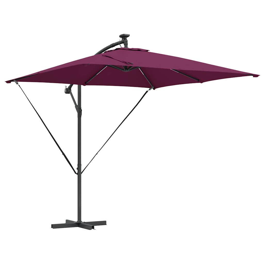 Cantilever bananparasol Vinröd 249 x 249 x 250 cm