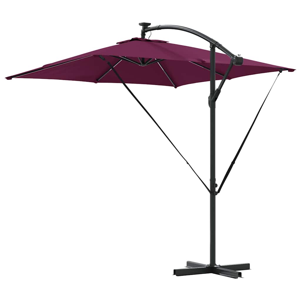 Cantilever bananparasol Vinröd 249 x 249 x 250 cm