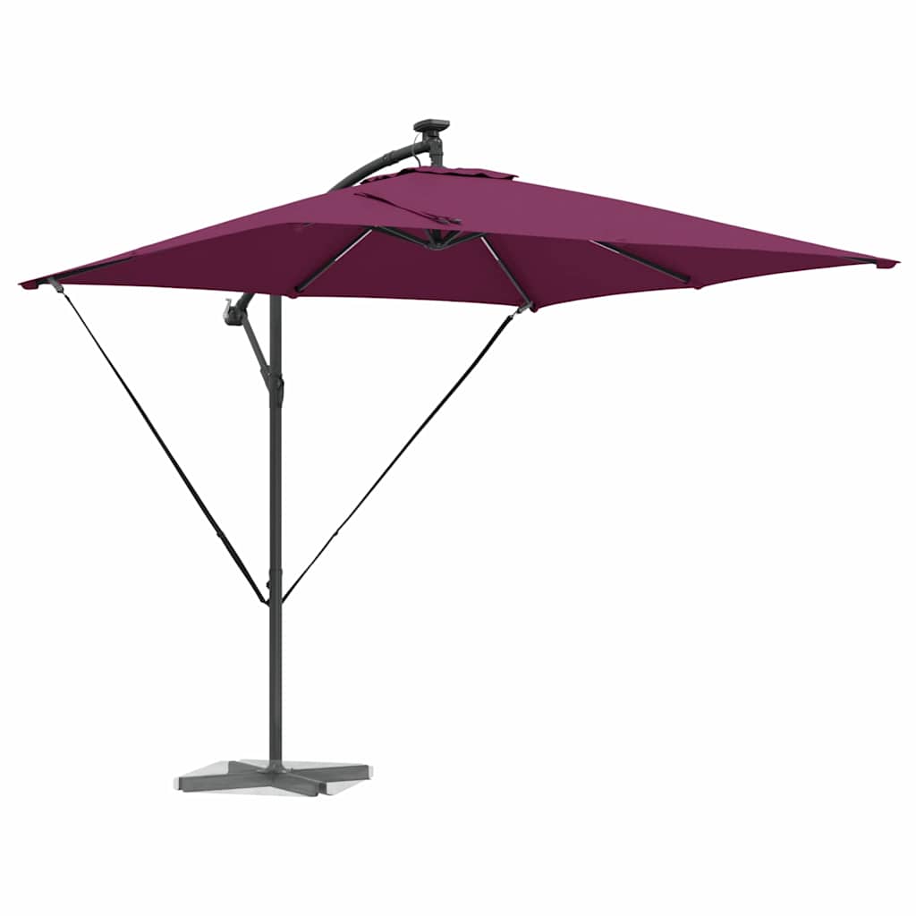 Cantilever bananparasol Vinröd 249 x 249 x 250 cm