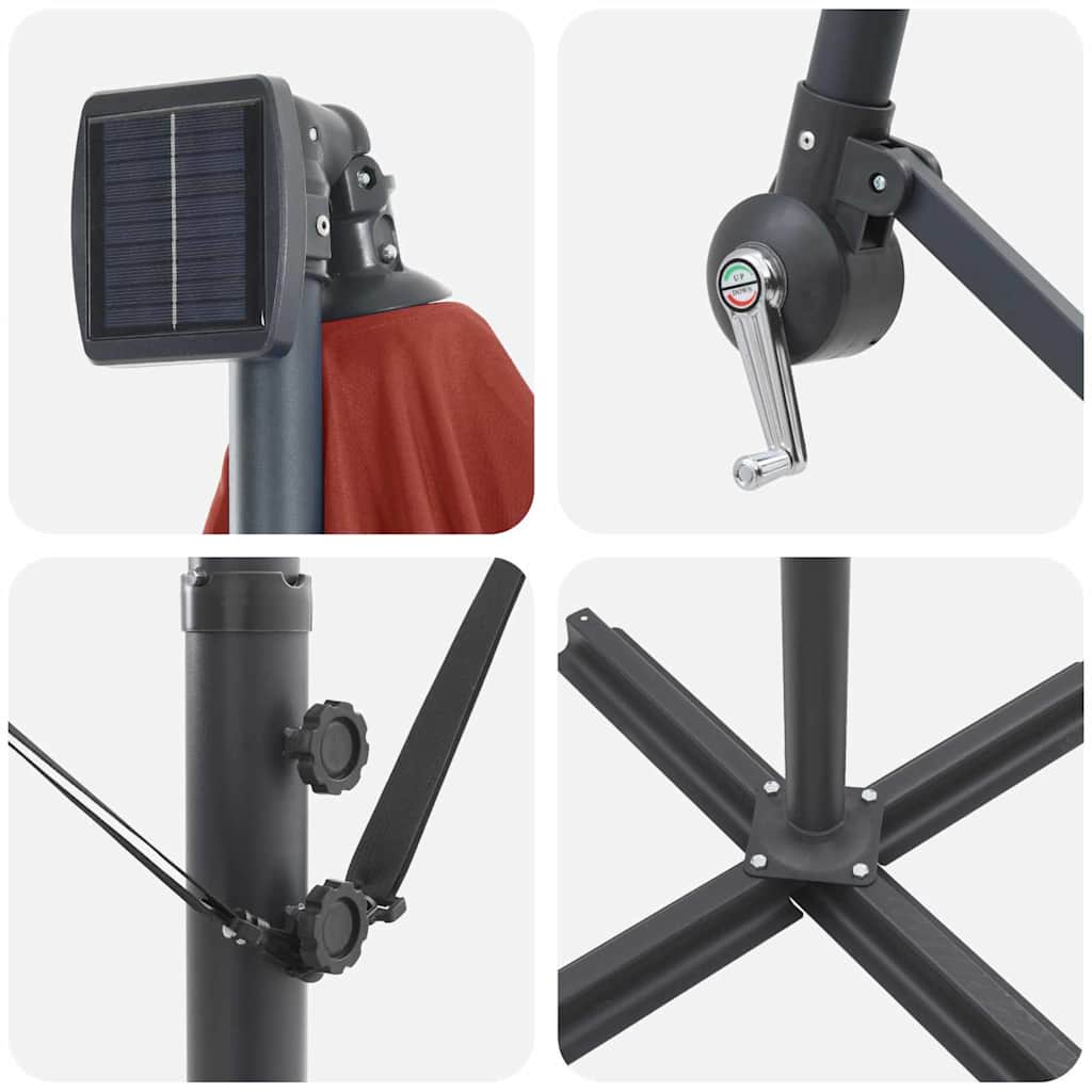 Cantilever bananparasol Terracotta 249 x 249 x 250 cm