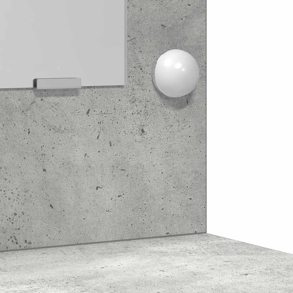 Sminkbordssats med LED med låda 2 pcs Betonggrå Konstruerat trä