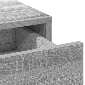 Sminkbordssats med LED 3 pcs Grå Sonoma Konstruerat trä