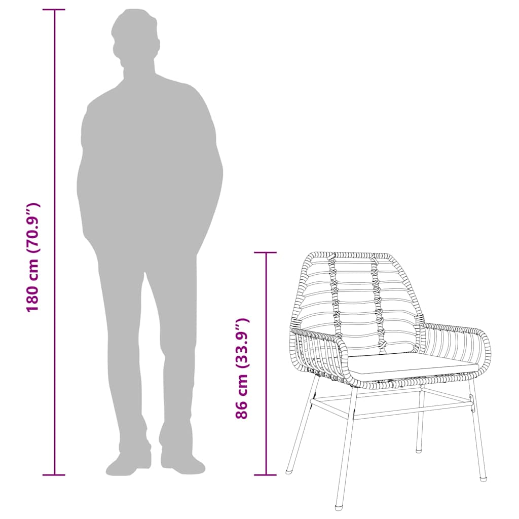 Matgrupp för trädgård med dynor 9 delar svart polyrotting glas