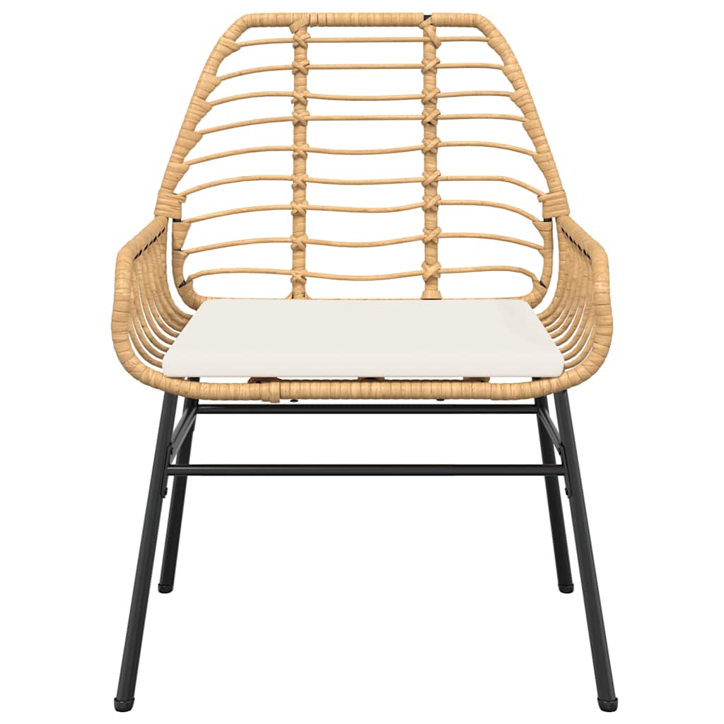 Matgrupp för trädgård med dynor 9 delar brun polyrotting glas