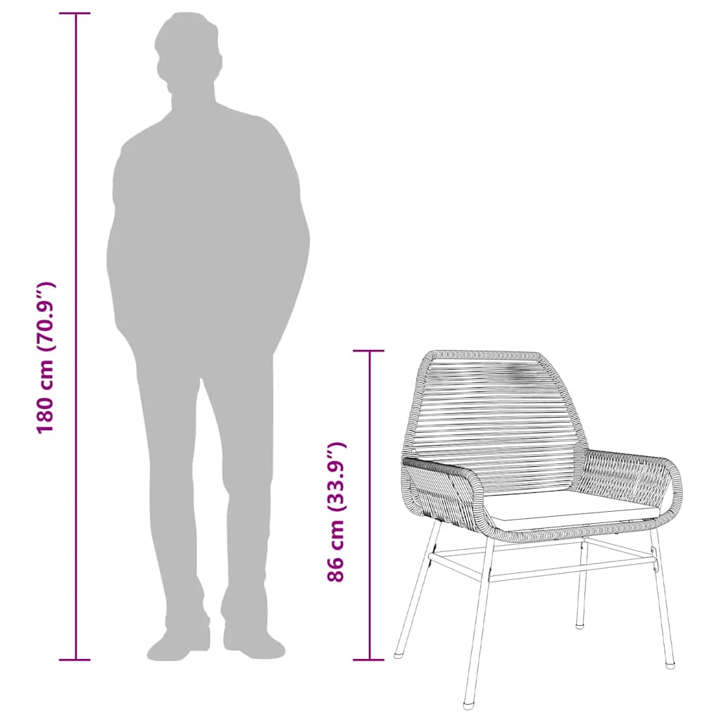 Matgrupp för trädgård med dynor 5 delar svart polyrotting glas