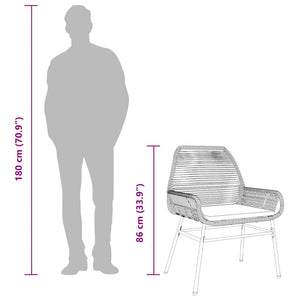 Matgrupp för trädgården med dynor 7 delar grå polyrotting glas