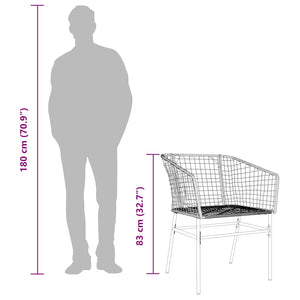 Matgrupp för trädgården 3 delar svart konstrotting och glas