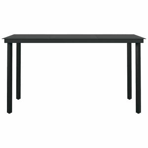 Matgrupp för trädgården 5 delar svart polyrotting glas