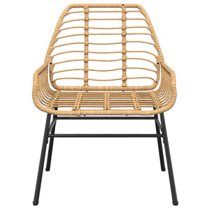 Matgrupp för trädgården 5 delar brun polyrotting glas