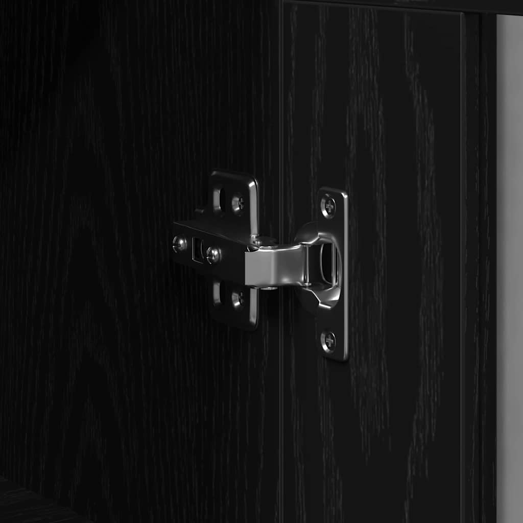 Väggskåp 2 pcs Svart Ek 69,5 x 34 x 90 cm Konstruerat trä