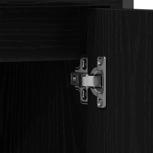 Badrumsinredning med hylla med dörr 3 pcs Svart Konstruerat trä