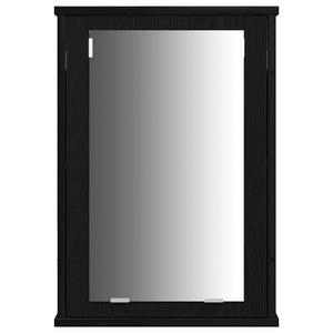 Badrumsmöbelset med hylla 4 pcs Svart Ek Konstruerat trä