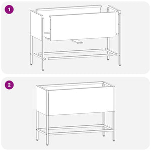 Höjdträdgårdsplanterare Silver 60 x 26 x 45 cm Rostfritt stål