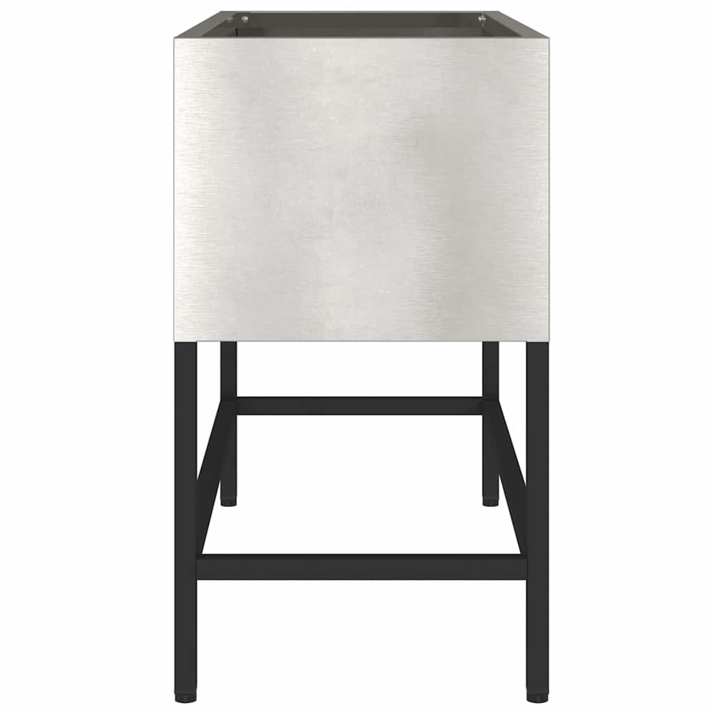 Höjdträdgårdsplanterare Silver 60 x 26 x 45 cm Rostfritt stål