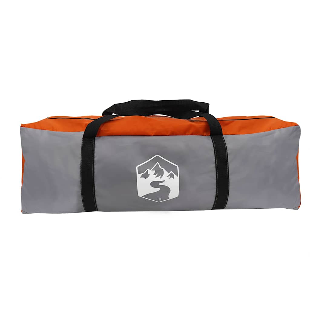 Tält med tak med lagring Grå och orange 680 x 510 x 210 cm
