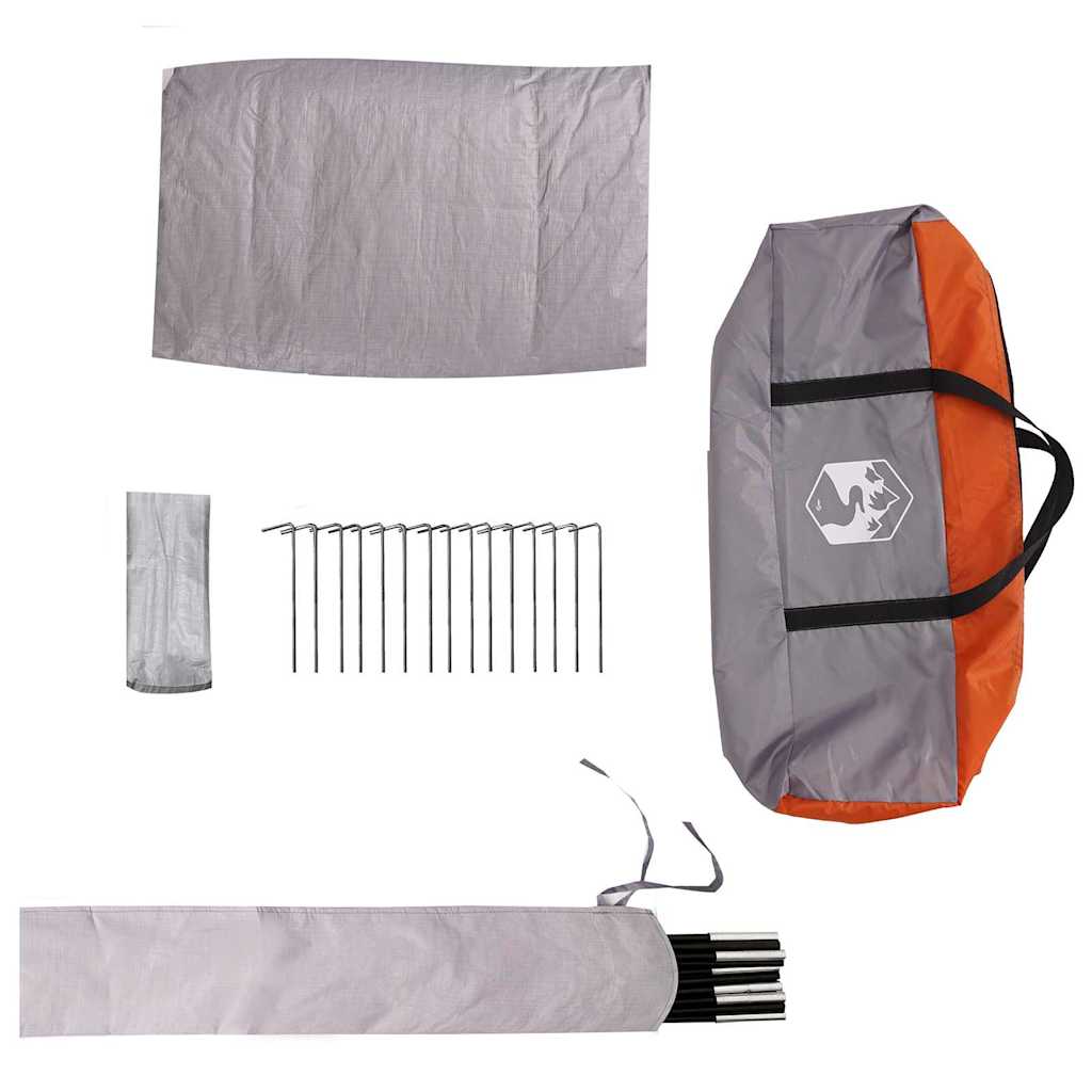 Dome Tält med tak med lagring Grå och orange 505 x 450 x 248 cm