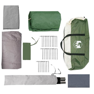 Tunneltält med tak med lagring Grön och Vit 740 x 370 x 220 cm