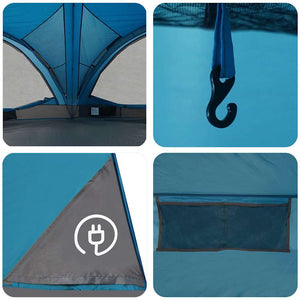 Familjetält med tak med lagring Blå och grå 460 x 430 x 214 cm