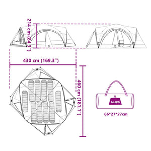 Familjetält med tak med lagring Blå och grå 460 x 430 x 214 cm