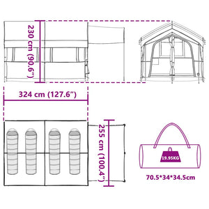 Familjetält med tak med lagring Blå och grå 324 x 255 x 230 cm