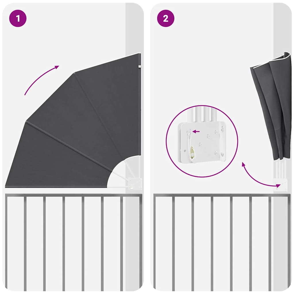 Balkongskärm Svart 115 x 115 cm Polyester