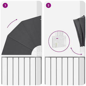 Balkongskärm Svart 115 x 115 cm Polyester