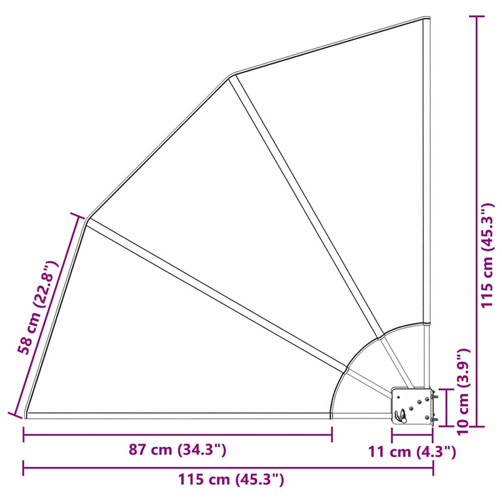 Balkongskärm Svart 115 x 115 cm Polyester